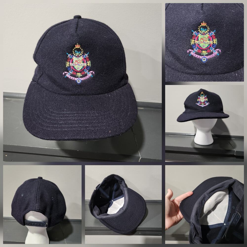 VTG 150th Year Anniversary 1844-1994 Crest Wool Black Snapback Hat Cap
